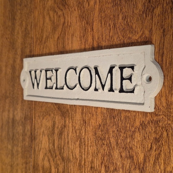ABBOTT Cast Iron "Welcome" Sign Home Decor - Picture 4 of 15